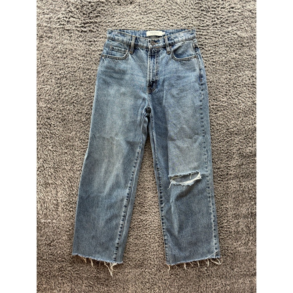 Hidden Los Angeles High Waisted Wide Leg Denim Jeans Blue Womens Size 25
